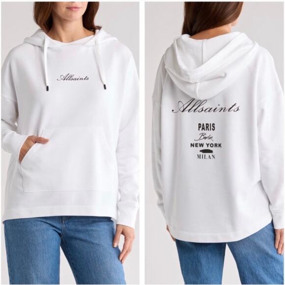 ALLSAINTS Sweaters - NWT AllSaints Vita Etie Hoodie Sweatshirt Oversized White Women’s Size Small